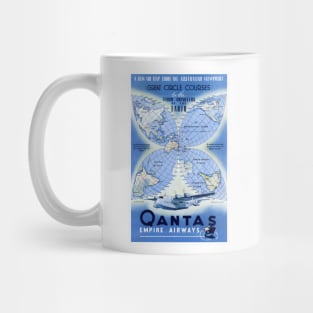 Vintage Travel Poster Australia Qantas Mug